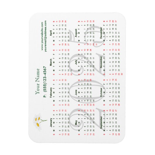 Kalender 2025 voor zakelijke magneet (Verticaal)