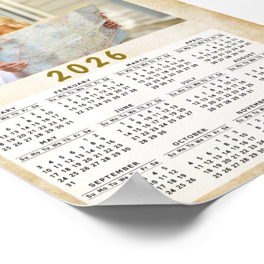Kalender 2026 Aangepaste foto Poster (Hoek)
