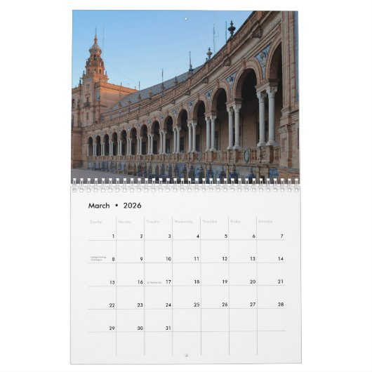 Kalender 2026 Andalusië Spanje (Mar 2026)