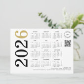 Kalender 2026 Bedrijf Logo QR Code Gelukkig Nieuwj Feestdagenkaart (Staand voorkant)