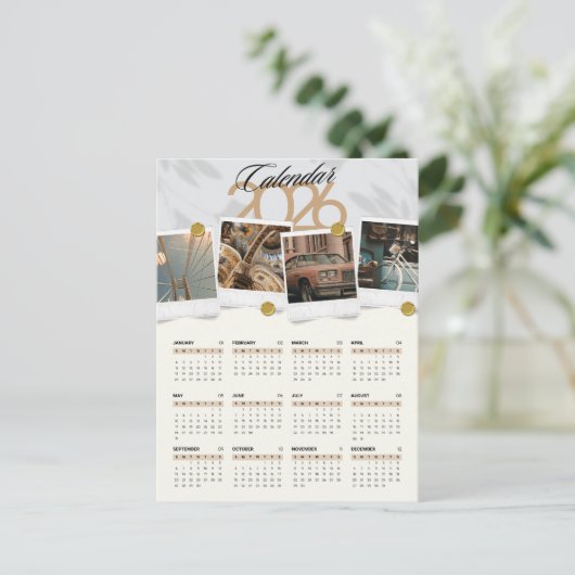 Kalender 2026 briefkaart (Staand voorkant)