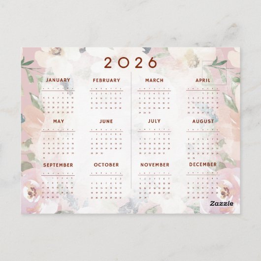 Kalender 2026 briefkaart (Achterkant)