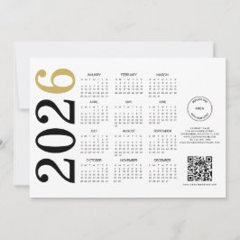 Kalender 2026 Business Logo QR Code Gelukkig Nieuw Feestdagenkaart