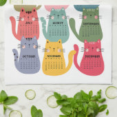 Kalender 2026 Kleurrijke Katten Theedoek (Gevouwen)
