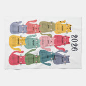 Kalender 2026 Kleurrijke Katten Theedoek (Horizontaal)