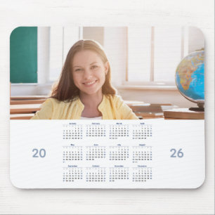 Kalender 2026 met aangepaste foto muismat