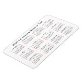 Kalender 2026 met aangepaste tekst zwart rood wit magneet (Linkerzijde)