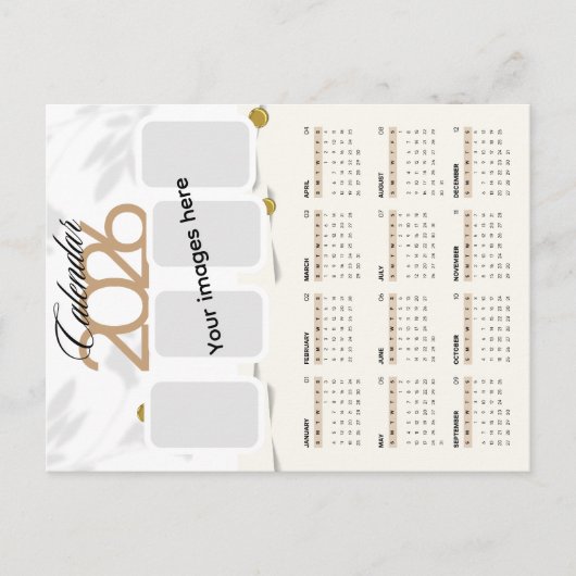 Kalender 2026 met afbeelding briefkaart (Voorkant)