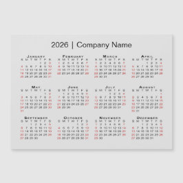 Kalender 2026 met bedrijfsnaam Grey Magnet