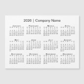 Kalender 2026 met bedrijfsnaam White Magnet (Voorkant)