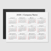 Kalender 2026 met bedrijfsnaam White Magnet (Voorkant / Achterkant)