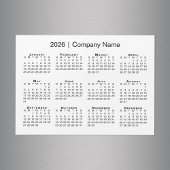 Kalender 2026 met bedrijfsnaam White Magnet