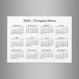 Kalender 2026 met bedrijfsnaam White Magnet