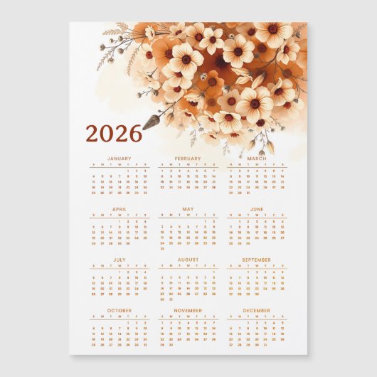 Kalender 2026 met bloemen (Voorkant)