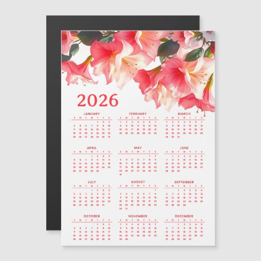 Kalender 2026 met bloemen (Voorkant / Achterkant)