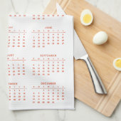 Kalender 2026 met bloemen theedoek (Quarter Fold)