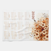 Kalender 2026 met bloemen theedoek (Horizontaal)