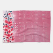 Kalender 2026 met bloemen theedoek (Horizontaal)