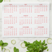 Kalender 2026 met vier seizoenen theedoek (Gevouwen)
