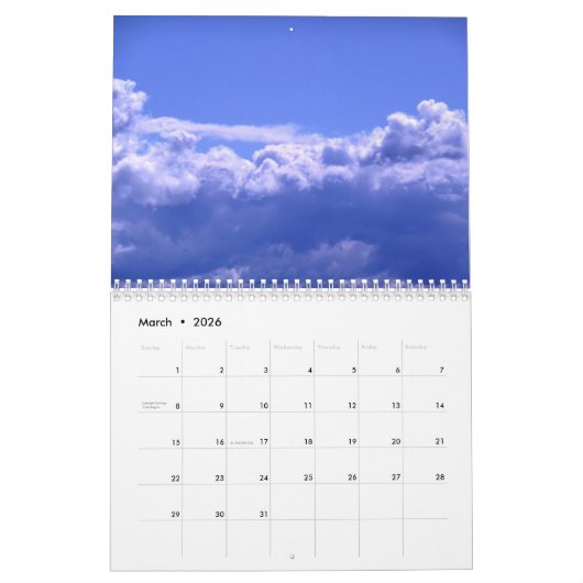 Kalender 2026 met wolken (Mar 2026)