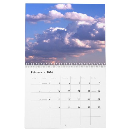 Kalender 2026 met wolken (Feb 2026)