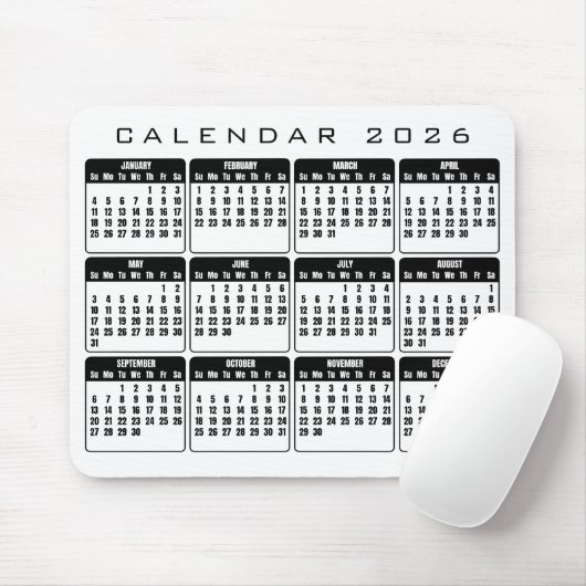 Kalender 2026 muismat (Met muis)