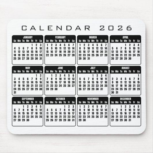 Kalender 2026 muismat (Voorkant)