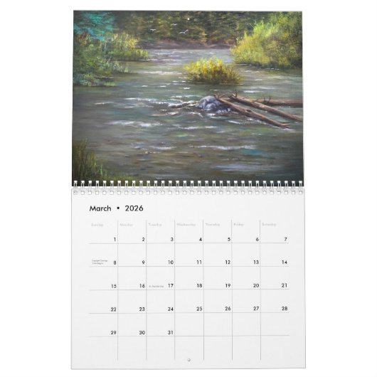 Kalender 2026 olieverfschilderijen (Mar 2026)