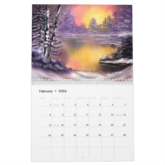 Kalender 2026 olieverfschilderijen (Feb 2026)