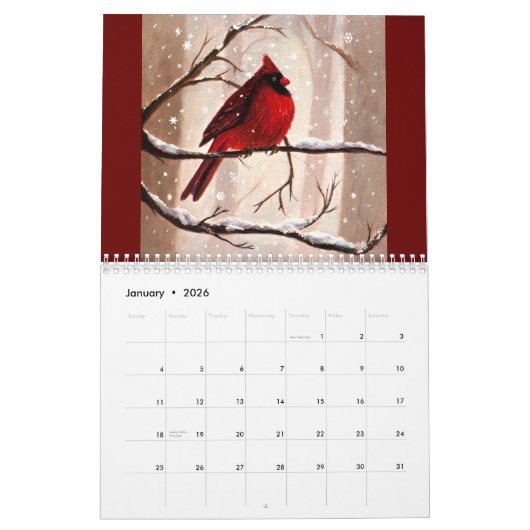 Kalender 2026 olieverfschilderijen (Jan 2026)