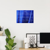 Kalender 2026 op Blauw Abstract Fotosjabloon Poster (Thuiskantoor)