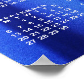 Kalender 2026 op Blauw Abstract Fotosjabloon Poster (Hoek)