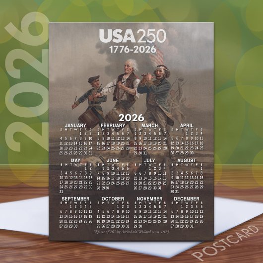 Kalender 2026 - Spirit of 76 - Amerika's 250ste Briefkaart