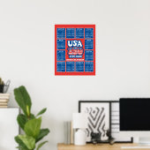 Kalender 2026 - USA 250 Rood Wit Blauw Poster (Thuiskantoor)