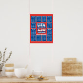 Kalender 2026 - USA 250 Rood Wit Blauw Poster (Keuken)