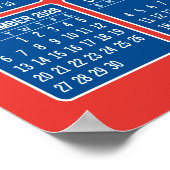 Kalender 2026 - USA 250 Rood Wit Blauw Poster (Hoek)