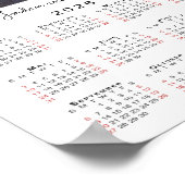 Kalender 2026 Uw foto en naam op wit Poster (Hoek)