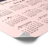 Kalender 2026 Uw foto en naam Roze Poster (Hoek)