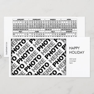 Kalender 2026 Voeg 1 foto toe Eenvoudige Kaart