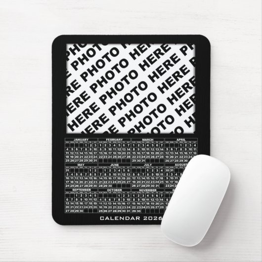 Kalender 2026 Voeg 1 horizontale foto's toe Mousep Muismat (Met muis)
