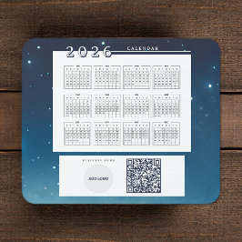 Kalender 2026 Voeg Logo QR-code toe Muismat