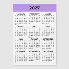 Kalender 2027 Lavendel Magnetisch Overzicht Hele J
