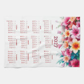 Kalender 2027 met bloemen theedoek (Horizontaal)