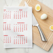 Kalender 2027 met bloemen theedoek (Quarter Fold)