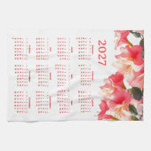 Kalender 2027 met bloemen theedoek (Horizontaal)
