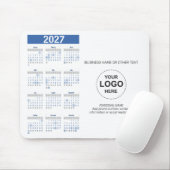 Kalender 2027 met logo, Contactgegevens Muismat (Met muis)