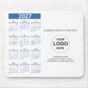 Kalender 2027 met logo, Contactgegevens Muismat