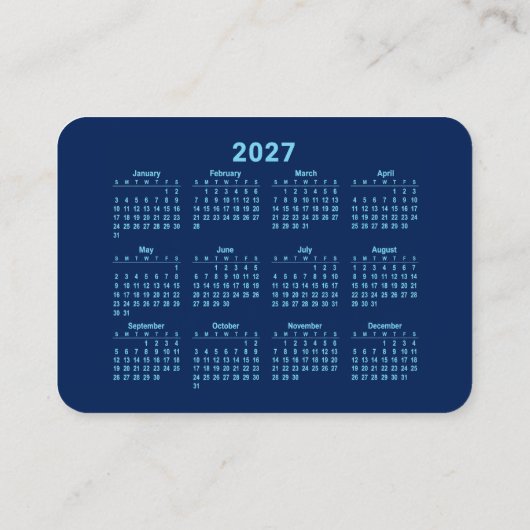 Kalender 2027 visitekaartje (Achterkant)