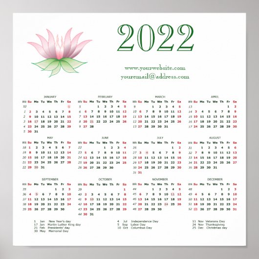 Kalender 202 voor zakelijk gebruik, voeg uw logo,  poster (Voorkant)