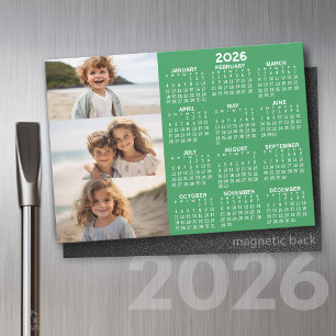 Kalender - 3 foto's - Basic Green White Magnet